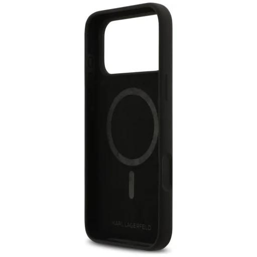  iPhone 17 Pro Max fekete Karl Lagerfeld Liquid Silicone K&CH Sketch MagSafe tok - 5