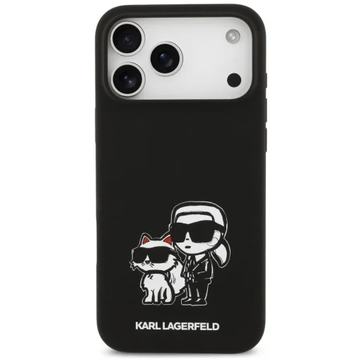  iPhone 17 Pro Max fekete Karl Lagerfeld Liquid Silicone K&CH Sketch MagSafe tok - 6