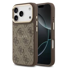  iPhone 17 Pro Barna Guess PU Leather 4G Arany Szegélyes MagSafe tok