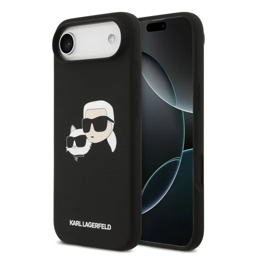  iPhone 17 Air fekete Karl Lagerfeld Liquid Silicone Double Heads MagSafe tok - 1