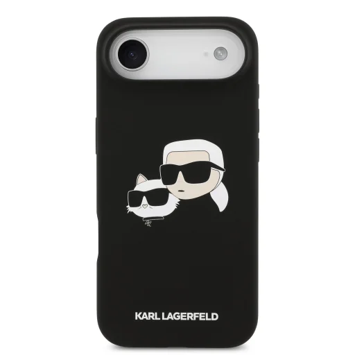  iPhone 17 Air fekete Karl Lagerfeld Liquid Silicone Double Heads MagSafe tok - 3