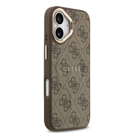  iPhone 17 Barna Guess PU Leather 4G Gold Frame MagSafe tok - 4