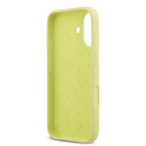  iPhone 17 sárga Guess Liquid Silicone 4G Metal Logo tok - 6