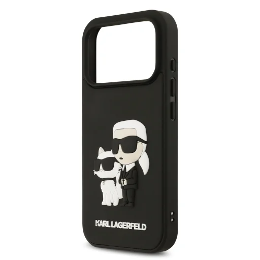  iPhone 17 Pro Fekete Karl Lagerfeld 3D Rubber Karl és Choupette tok - 5