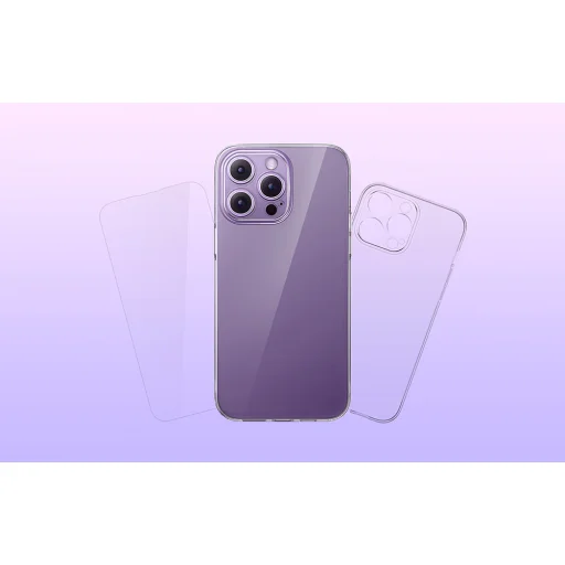 iPhone 14 Pro Max Baseus Átlátszó tok + edzett üvegfólia - 7