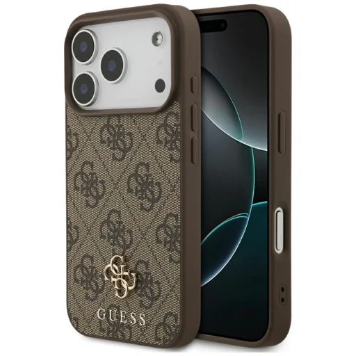  iPhone 17 Pro Guess 4G Small Classic Logo MagSafe barna tok - 1