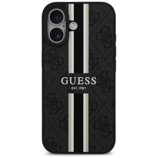  iPhone 17 fekete Guess 4G Printed Stripes MagSafe tok - 3