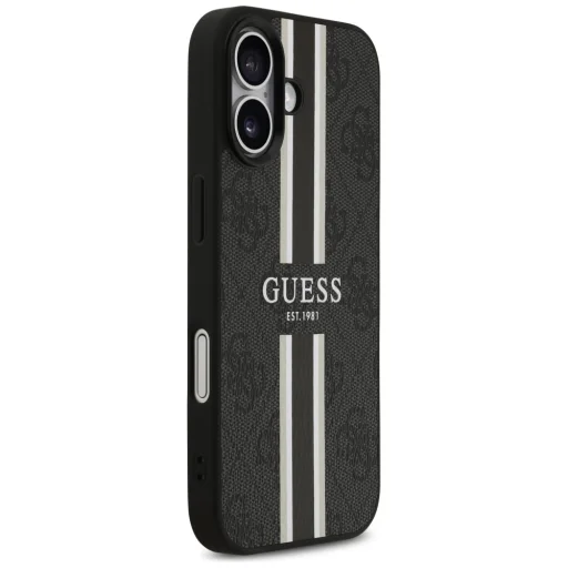  iPhone 17 fekete Guess 4G Printed Stripes MagSafe tok - 4