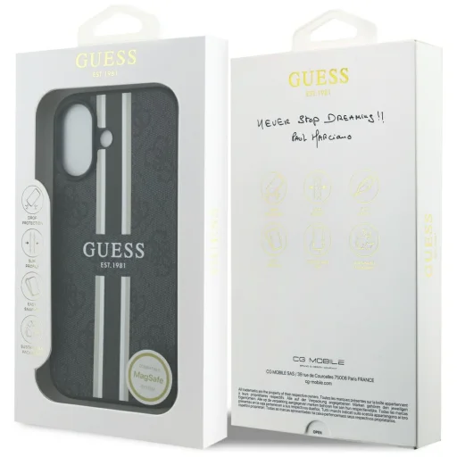  iPhone 17 fekete Guess 4G Printed Stripes MagSafe tok - 8