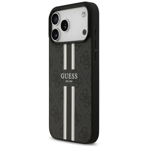  iPhone 17 Pro Max Guess 4G nyomott csíkos fekete MagSafe tok - 2