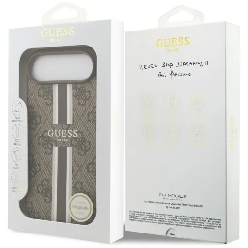  iPhone 17 Barna Guess 4G Printed Stripes MagSafe tok - 8