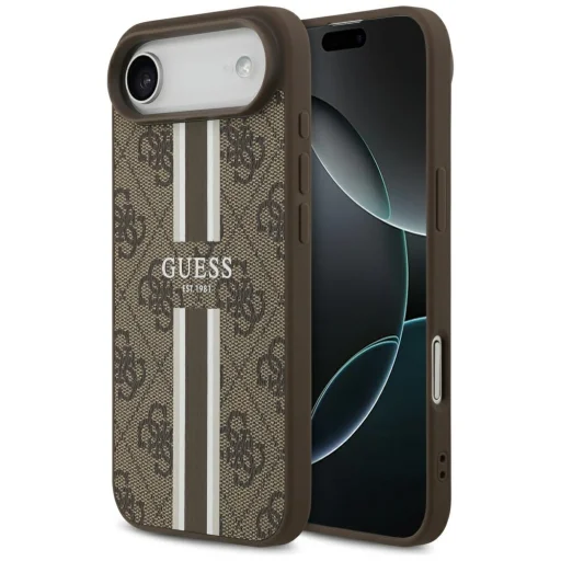  iPhone 17 Barna Guess 4G Printed Stripes MagSafe tok - 1