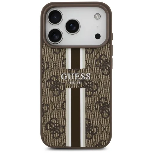  Apple iPhone 17 Pro Barna Guess 4G Printed Stripes MagSafe tok - 3