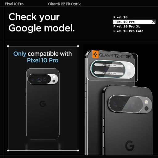 Google Pixel 10 Pro Spigen Optik Glas.tr kamera üvegfólia 2 db - Kristálytiszta - 10