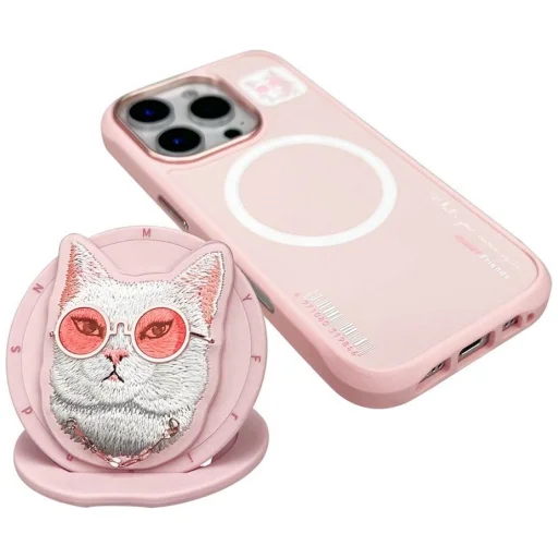 Nimmy Glasses Cool Cat MagSafe tok iPhone 16 Pro-hoz - Rózsaszín - 8