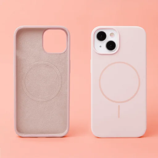 Szilikon Vékony Mag tok iPhone 13 6,1" világos rózsaszín tok - 2