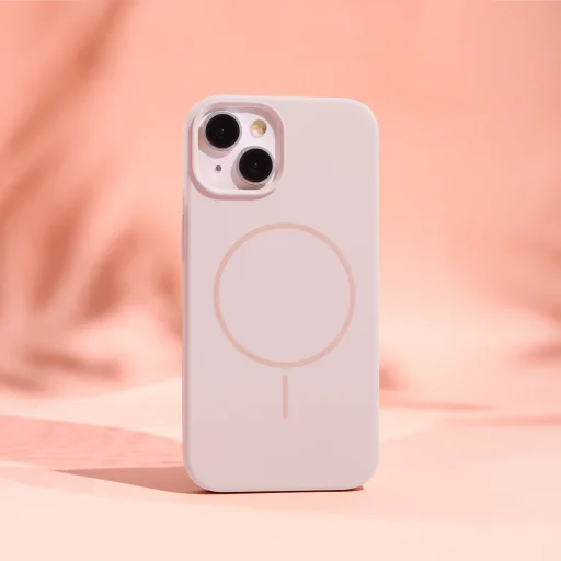 Szilikon Vékony Mag tok iPhone 13 6,1" világos rózsaszín tok - 4