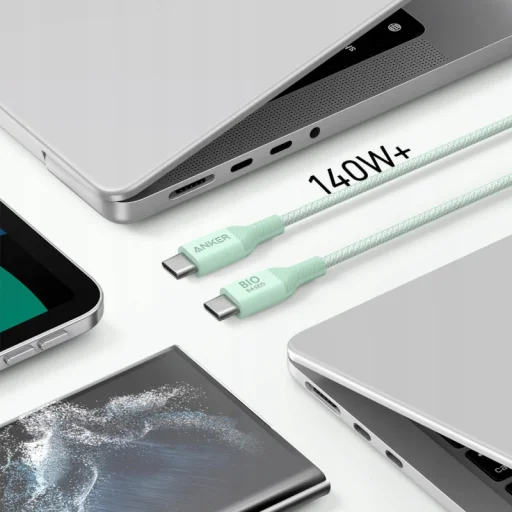 USB-C to USB-C Kábel Anker 544, 140W, 1.8m, Zöld A80F6H61 - 2