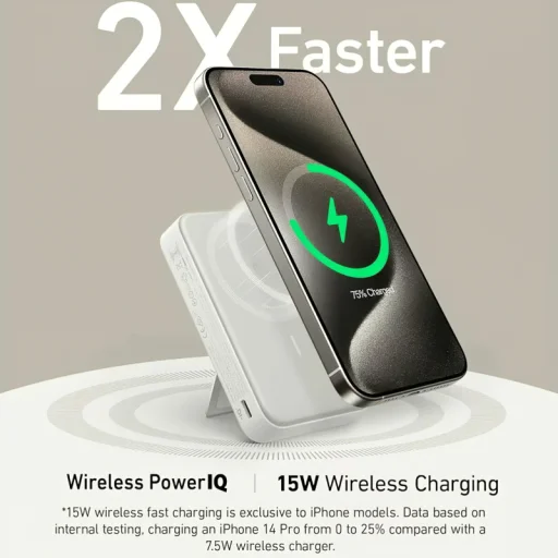 Powerbank Anker MagGo, 10000mAh, 27W, PD + FQI, Fehér A1654G21 MagSafe - 2