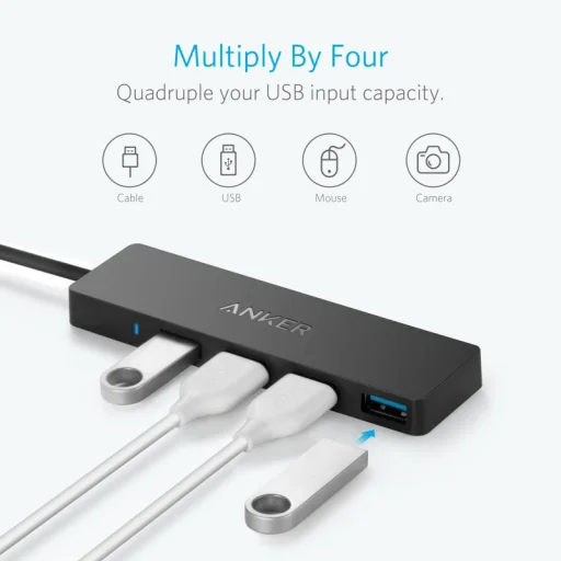 USB-C Hub Anker, 4 x USB-A 3.0, Fekete A8309G11 - 2