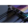 3in1 USB-ről USB-C / Micro USB / Lightning kábel, 3A, 1m (Fekete) Foneng X51 thumbnail