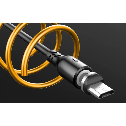 Magnetikus 3 az 1-ben USB kábel Foneng X62, USB-C / Lightning / Micro USB, 2.4A, 1m (Fekete) - 4