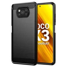 Xiaomi Poco X3 / Poco X3 NFC / Poco X3 Pro Fekete TechSuit Carbon Silicone tok