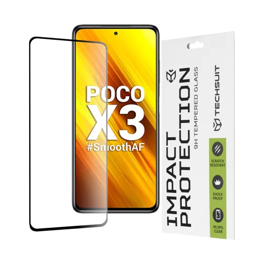 Xiaomi Poco X3 / Poco X3 NFC / Poco X3 Pro Fekete Techsuit - 111D Full Cover / Full Glue Glass - 1