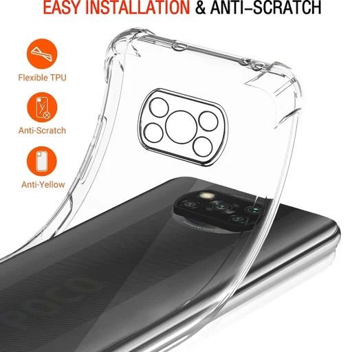 Xiaomi Poco X3 / Poco X3 NFC / Poco X3 Pro Shockproof Clear Silicone Techsuit - Átlátszó tok - 3