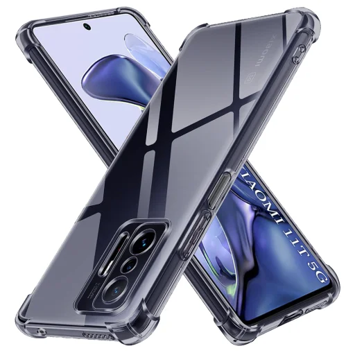 Xiaomi 11T / 11T Pro Smoke Black Techsuit Shockproof Clear Silicone tok - 1