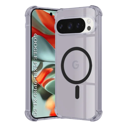 Google Pixel 9 Pro XL Smoke Black Techsuit - Shockproof Clear Silicone MagSafe tok - 1