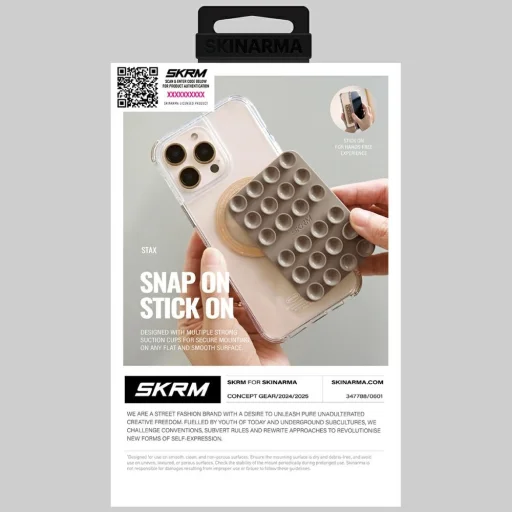 iPhone 16 / 15 / 14 / 13 / 12 Universal Skinarma Stax MagSafe telefontartó pezsgő - 7