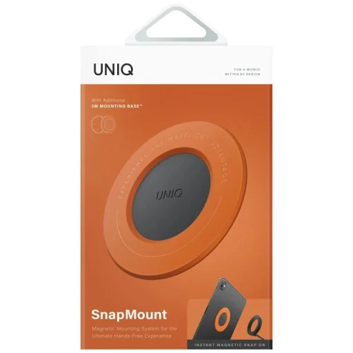 Uniq SnapMount öntapadó mágneses tartó - Narancs és Fekete - 6
