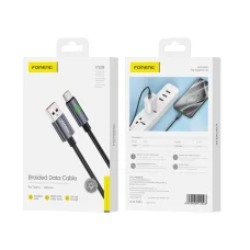 FONENG XS08 USB-C kábel 3A 1.2M Fekete