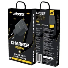 MOONX fali töltő MC06 PD 25W 1xUSB-C Fekete