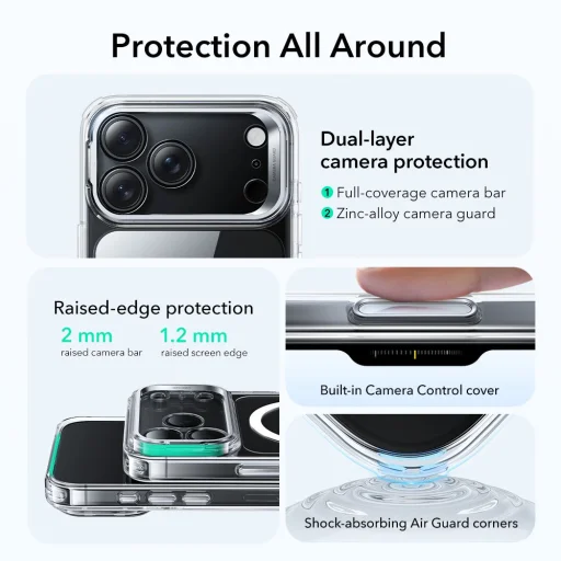 iPhone 17 Pro Max ESR Classic Hybrid Kickstand Magsafe átlátszó tok - 2