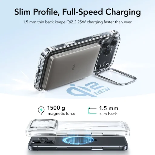 iPhone 17 Pro Max ESR Classic Hybrid Kickstand Magsafe átlátszó tok - 4