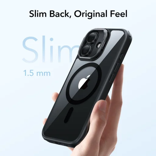 iPhone 17 Esr Classic Hybrid Kickstand Magsafe átlátszó/fekete tok - 5