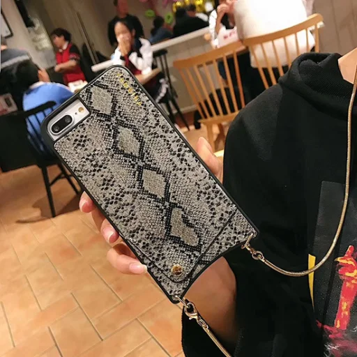 BAG - SNAKE Leather Case - IPHONE XS MAX Grey - 11