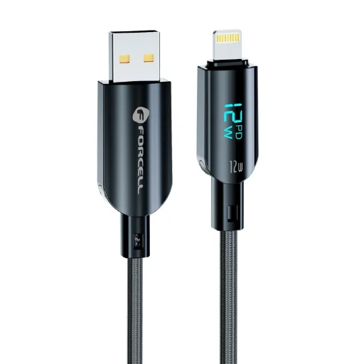 Apple FORCELL F-ENERGY C273 2,4A 12W Digitális 1,2 m fekete Lightning USB kábel - 2
