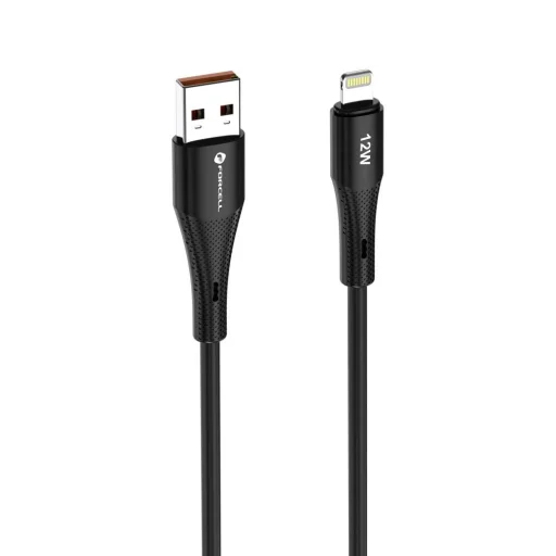 Apple FORCELL F-ENERGY C343 kábel USB A - Lightning 2,4A 12W Szilikon 1 m fekete - 4