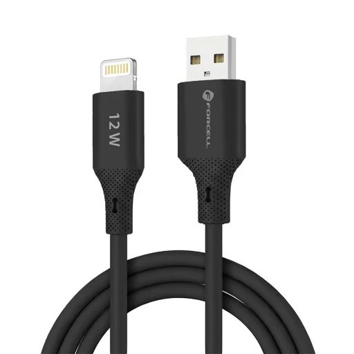 Apple FORCELL F-ENERGY C343 kábel USB A - Lightning 2,4A 12W Szilikon 1 m fekete - 9