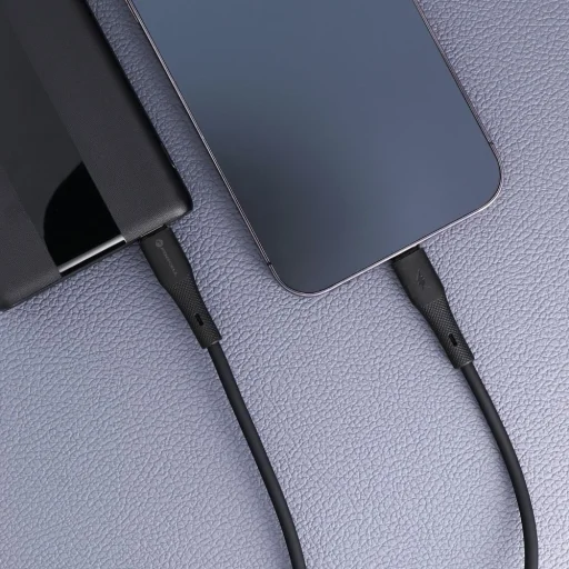 FORCELL F-ENERGY C346 kábel Type C - Lightning PD 3A 27W Szilikon 1 m fekete - 2