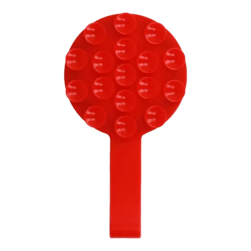 Szilikon tapadó telefontartó mágneses gyűrűvel MSH9 piros - 2