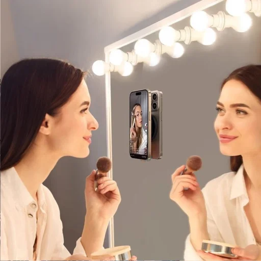 Szilikon tapadó telefontartó mágneses gyűrűvel MSH9 piros - 5