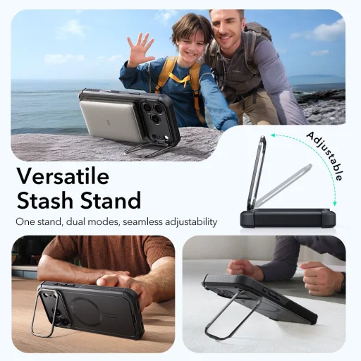 iPhone 17 Pro ESR Cyber Kickstand Magsafe fekete tok - 3