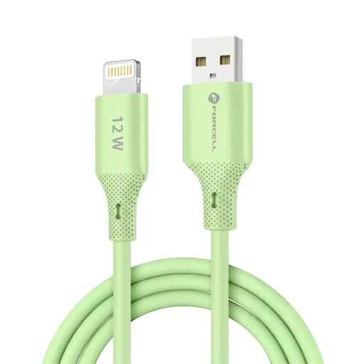 Zöld FORCELL F-ENERGY C343 kábel USB A-ról Lightning-re 2,4A 12W Szilikon 1 m - 9