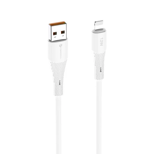 Lightning FORCELL F-ENERGY C343 kábel USB A - 2,4A 12W Szilikon 1 m fehér - 2
