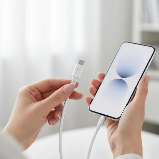 FORCELL F-ENERGY C341 kábel USB A - Micro USB QC3.0 2,4A 18W Szilikon 1 m fehér - 12