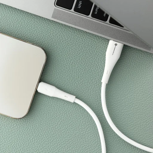 Lightning FORCELL F-ENERGY C343 kábel USB A - 2,4A 12W Szilikon 1 m fehér - 3